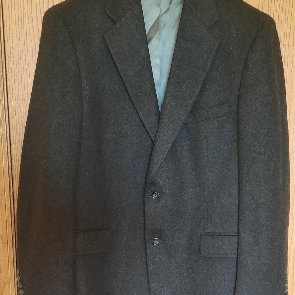 Bill Blass Mens 100%Cashmere Charcoal Gray Blazer Size 42 Regular - Picture 4 of 12